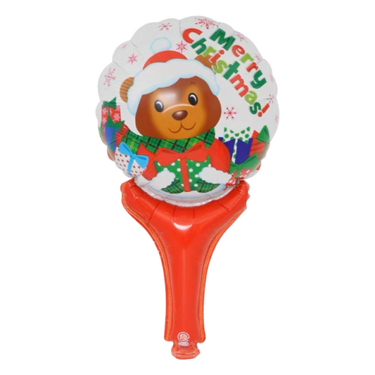 18吋聖誕熊手持氣球 - 紅色