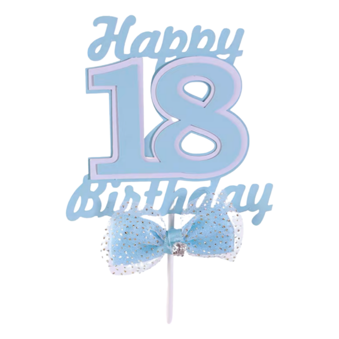 紙牌蛋糕裝飾牌 - HAPPY 18 BIRTHDAY