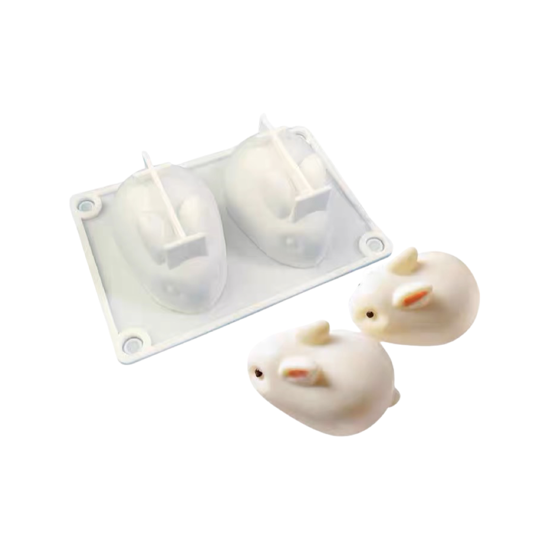 2holes Rabbit Silicone Mold 2連兔子矽膠模