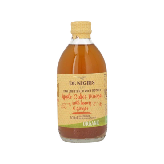 De Nigris Unfiltered Organic Apple Cider Vinegar With Honey and Ginger 500ml 有機薑蜂蜜蘋果醋帶醋母