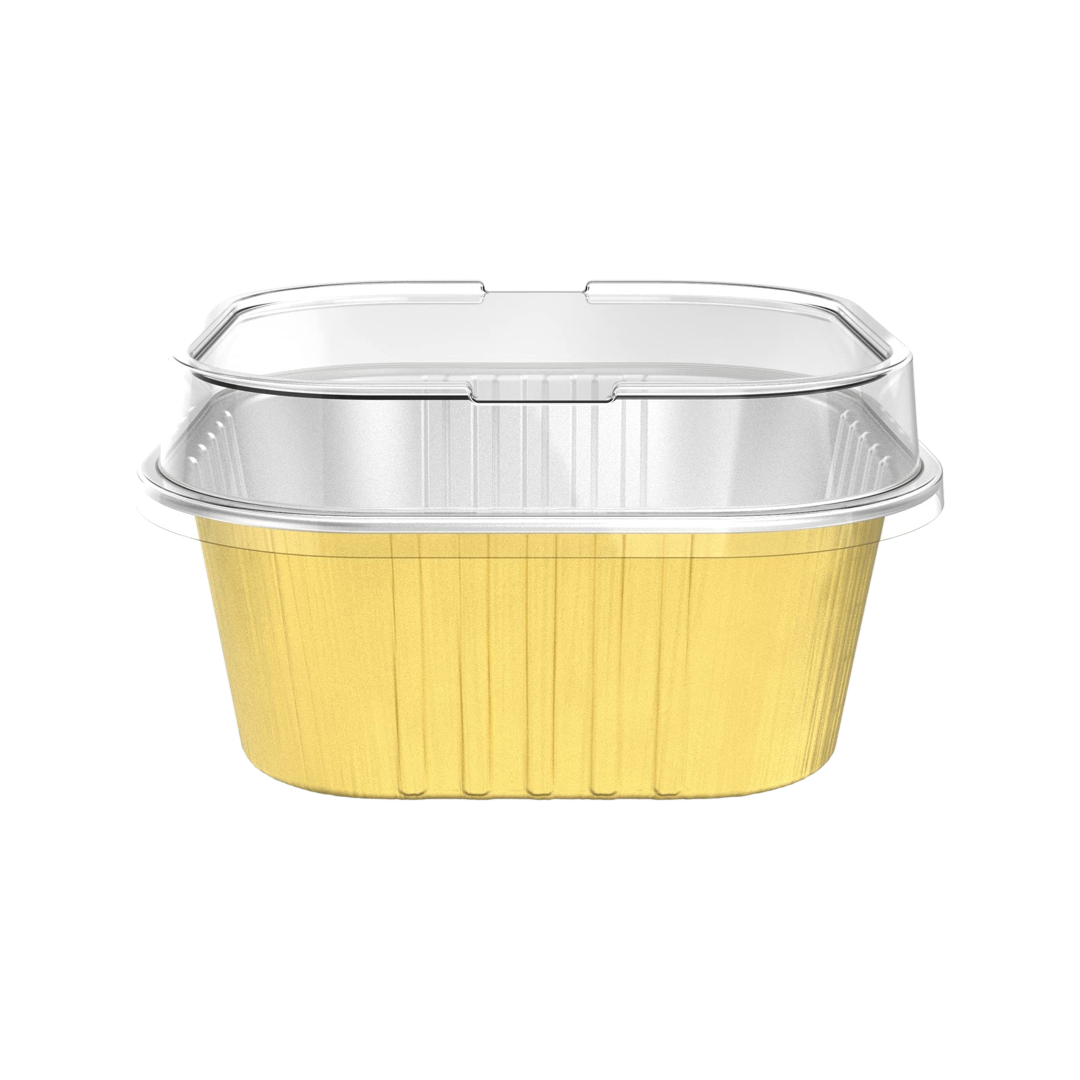 Aluminum Foil Baking Cup 金色方形錫紙杯(連蓋100ml)